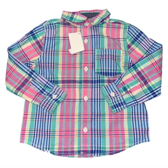 GYMBOREE Button Up Multi-Colored Flannel style Size 2T - Picture 1 of 4